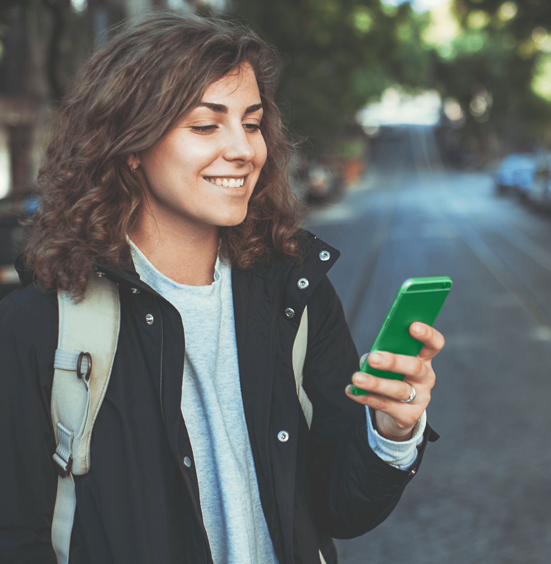 green-phone-girl-street-min
