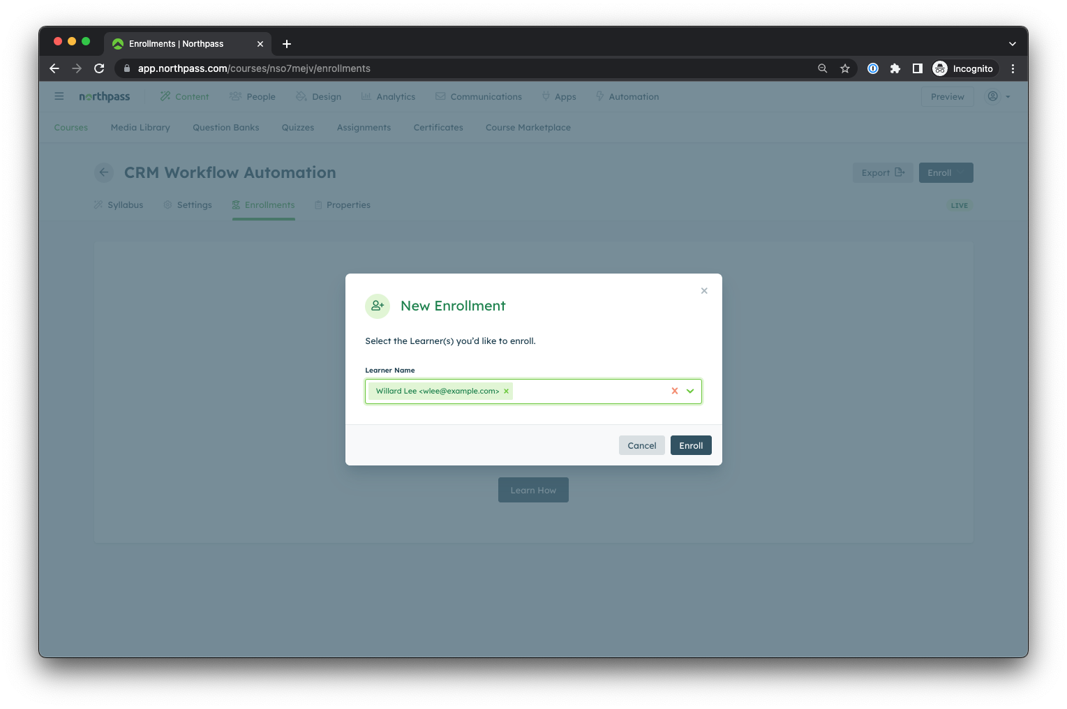 Northpass-Enroll-Modal